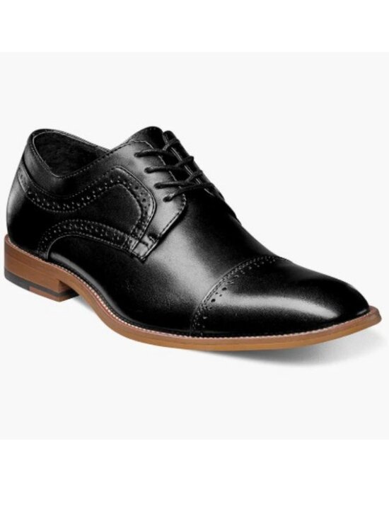 Stacy Adams Men’s Dickinson Cap Toe Oxford - Black / Noir Leather | Wide main image 4